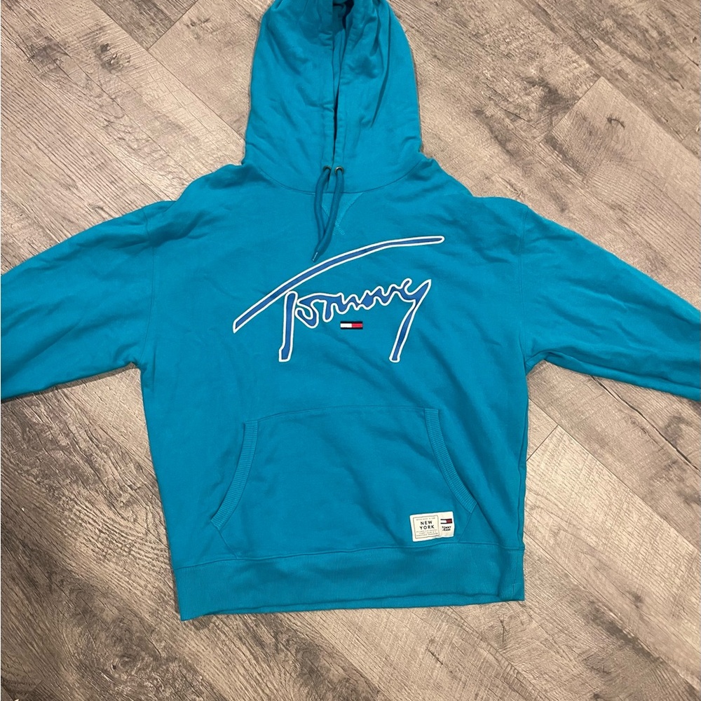 Tommy Hilfiger Blue Graphic Unisex Hoodie - Picture 2 of 8